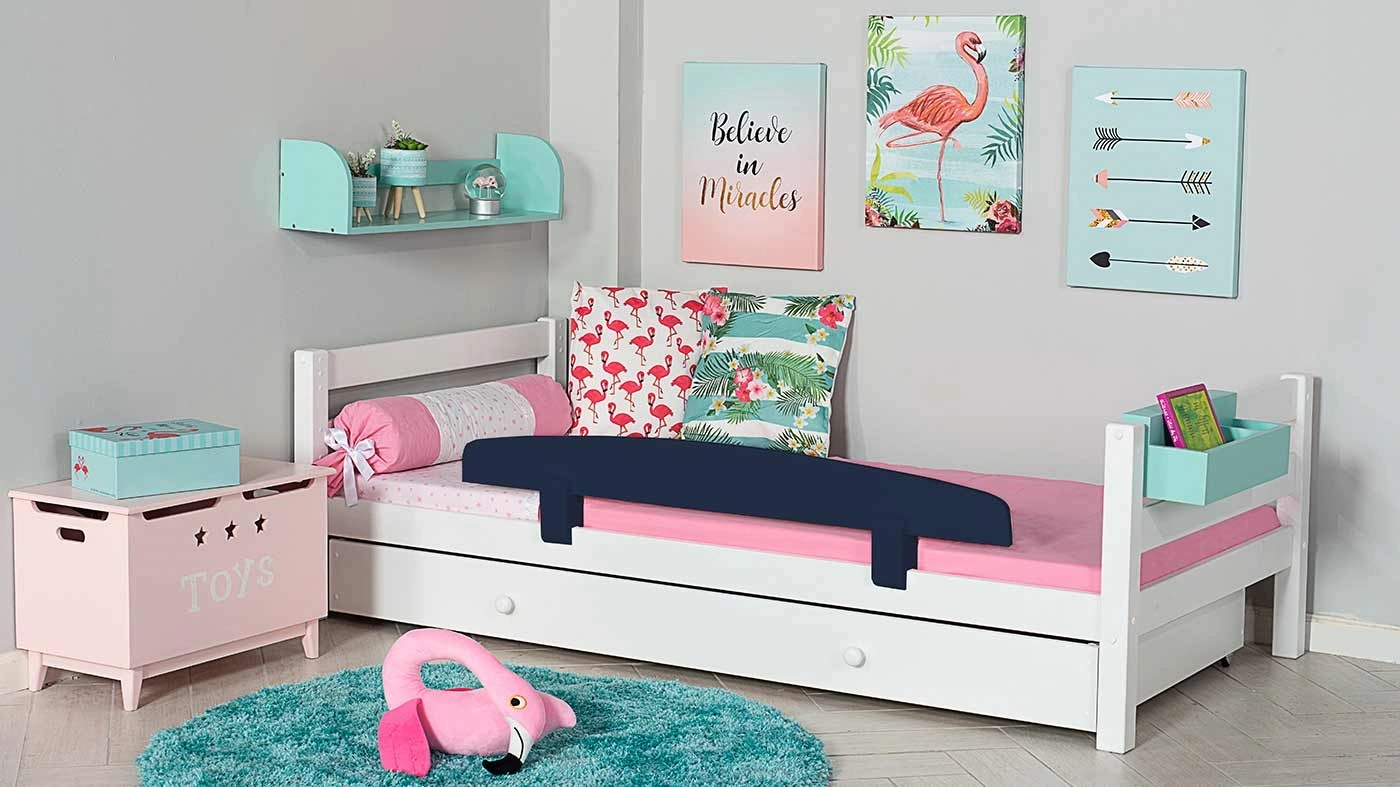 מיטת ילדים מיקה עם ארגז רוחב 80 ס"מ | ללא מעקה אחורי